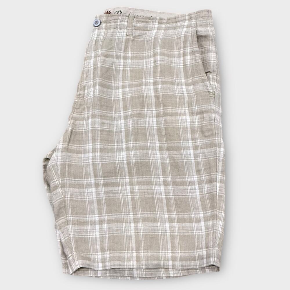 Tommy Bahama Men’s plaid Linen Shorts Size 38